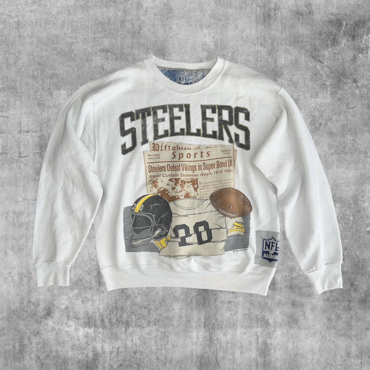 Vintage 90s Steelers Crewneck Sweatshirt Super Bowl - Depop