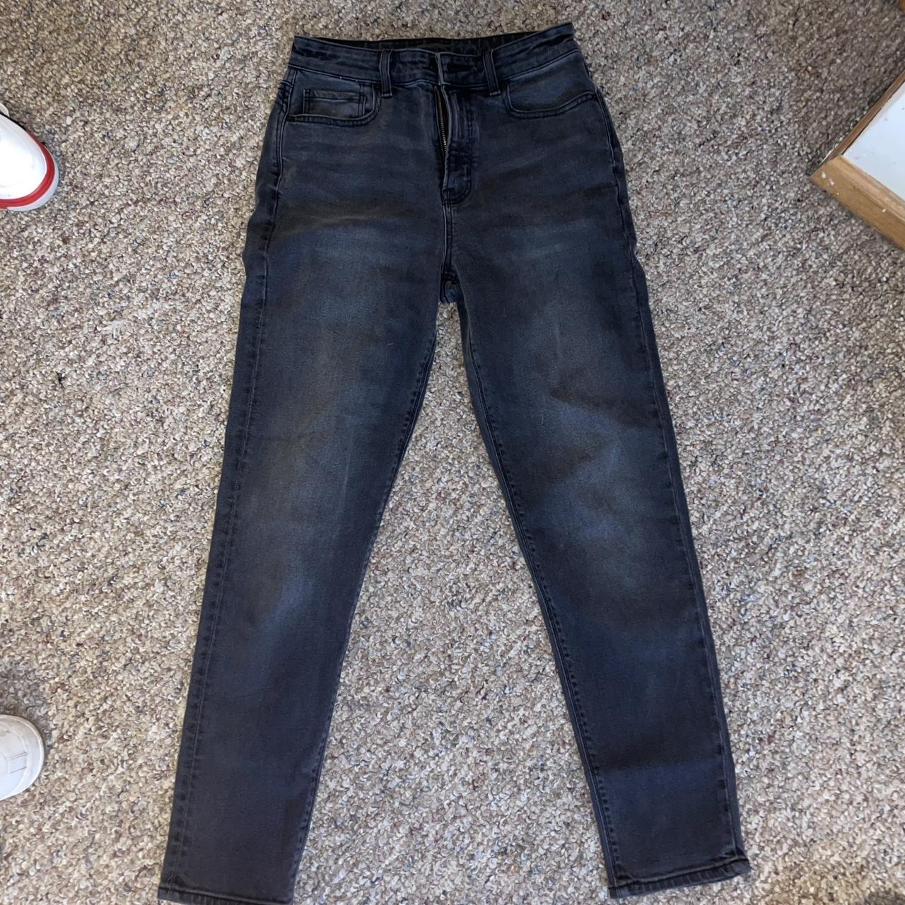 American Eagle Stretch Mom Jeans Light wash black... - Depop