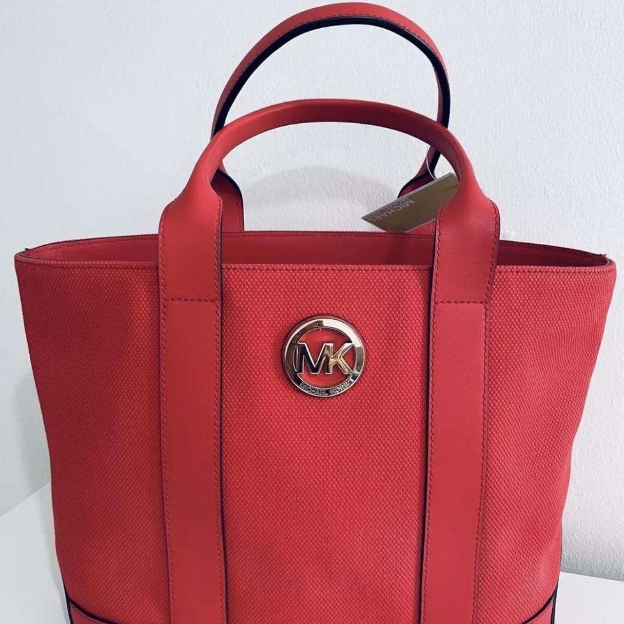 Michael Kors Fulton Red offers Leather Flap Bag