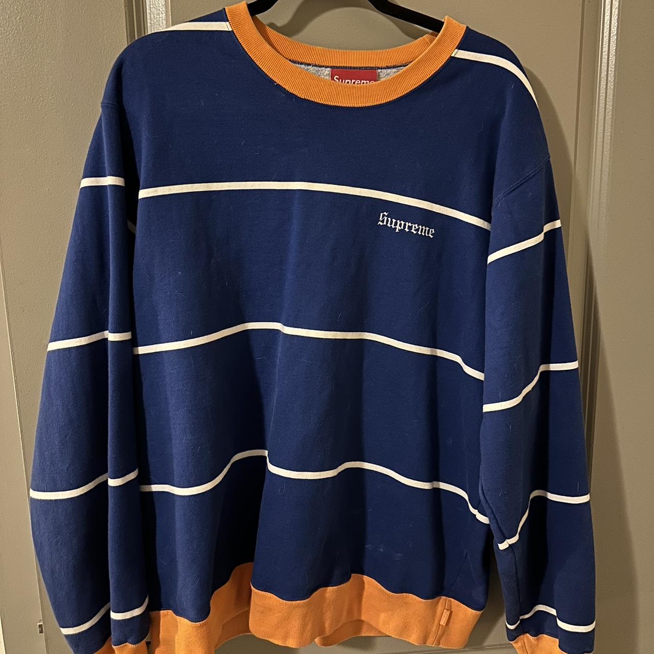 Supreme best sale striped crewneck