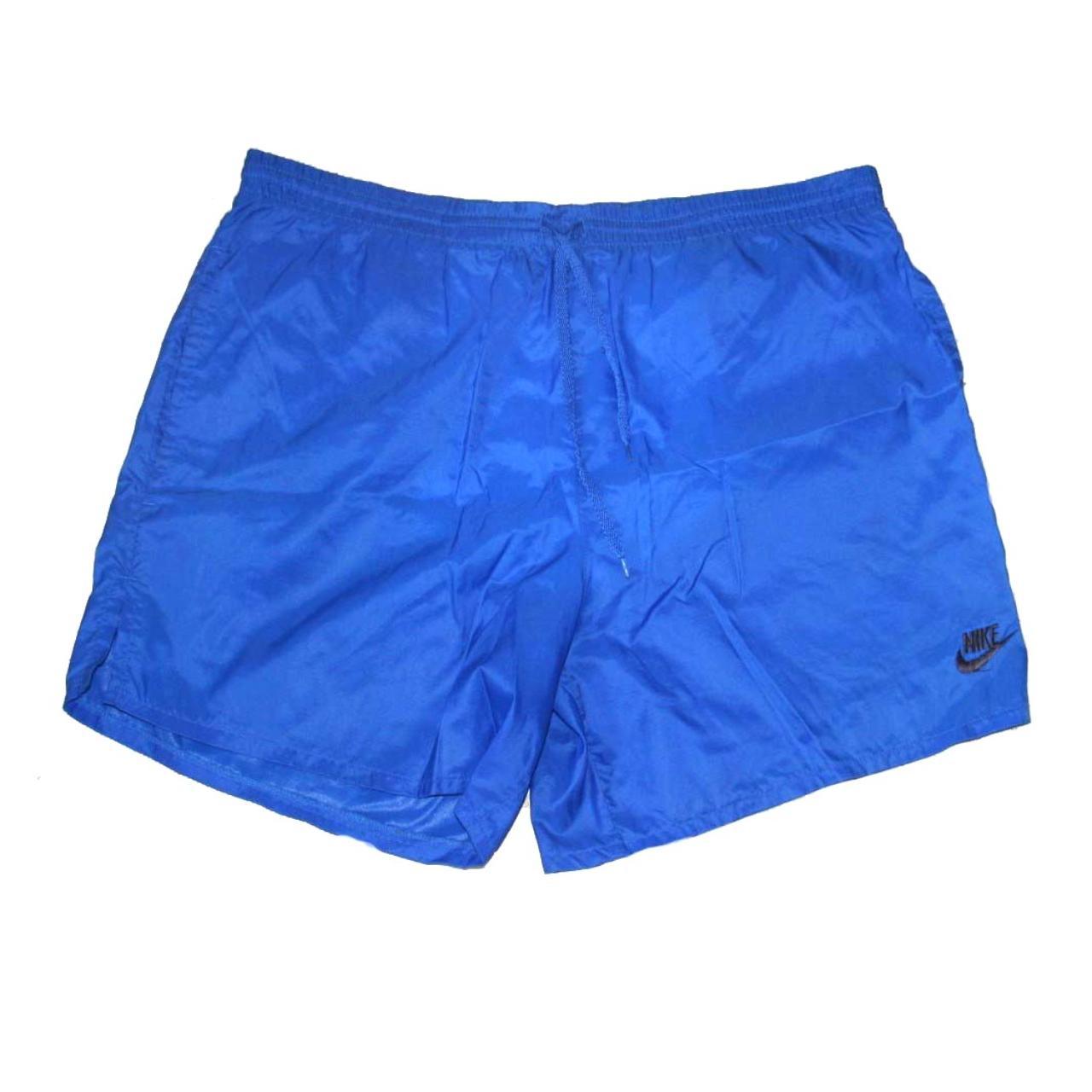 Nike '90s blue swim shorts Size Medium 100%... - Depop