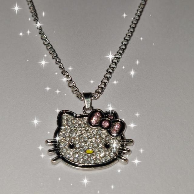 Y2k Hello Kitty Sanrio Necklace With Chain Alloy Silver Crystals Female  Charm Rhinestone Goth Pendant Jewelry Valentine Day Gift | Fruugo SA