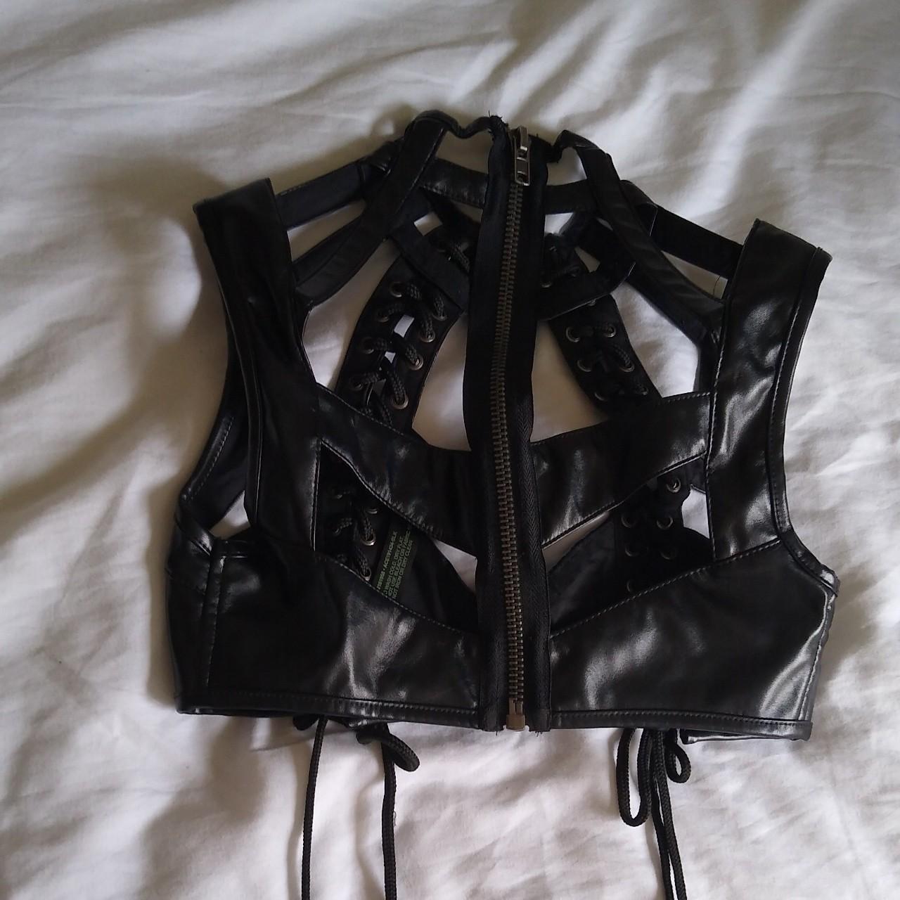 dolls kill club exx rude awakening harness bra... Depop
