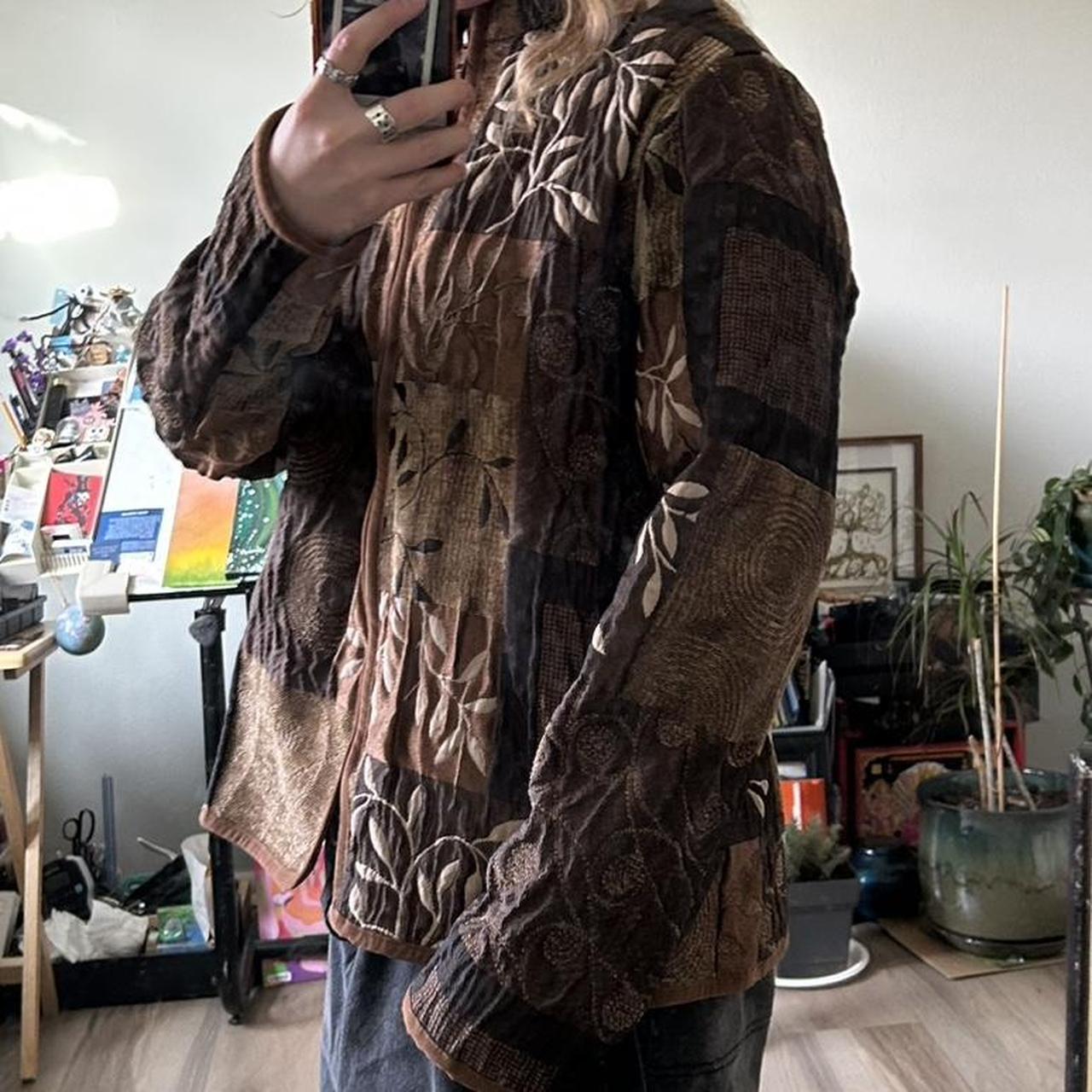Women's Jacket - Brown/Multi - S – Brown patchwor… - image 1