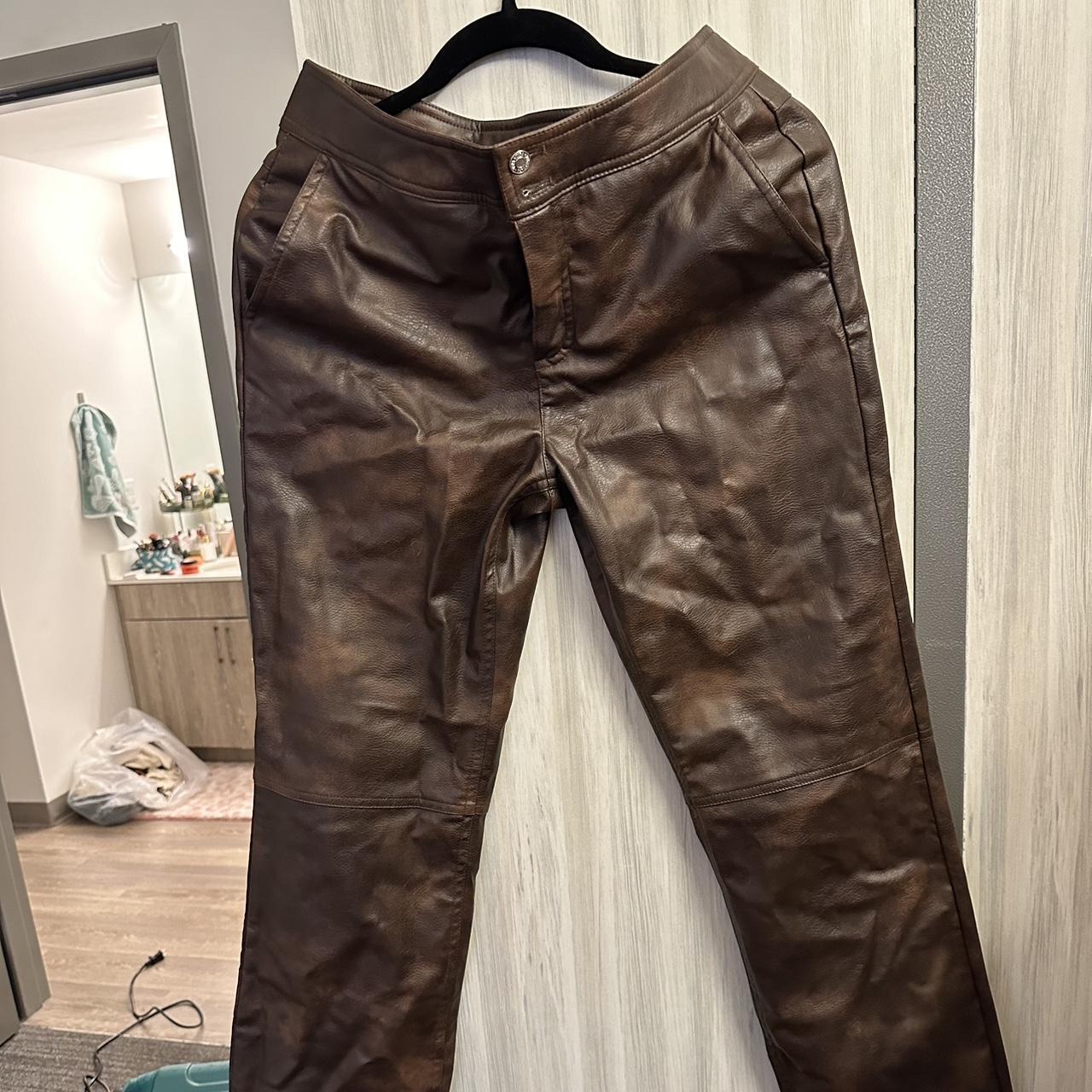 Zara brown leather pants Worn a few times