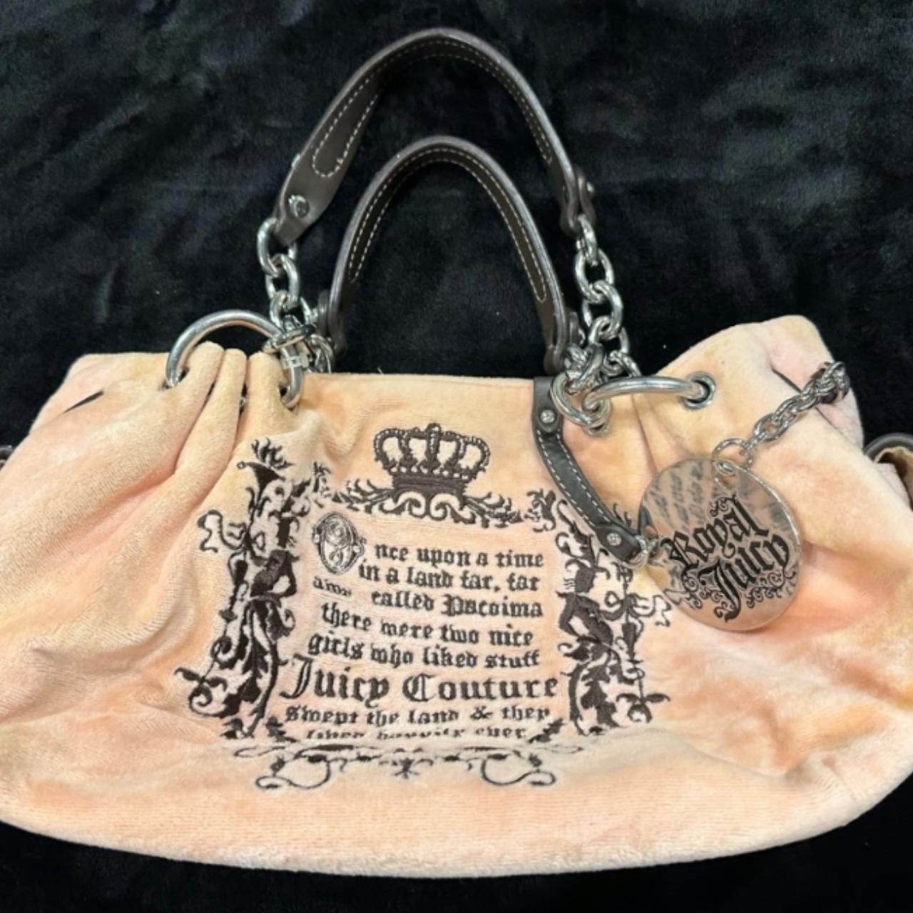 Vintage Juicy Couture Handbag Purse Bag Once store Upon A Time Black Velour Y2K