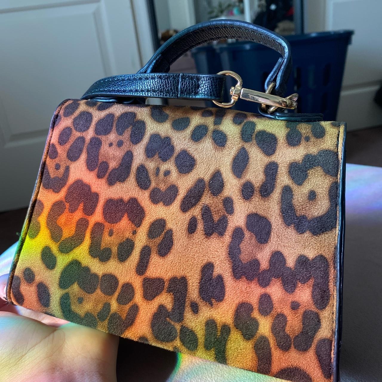 Dark colored cheetah bag made by me! - comes in 3 - Depop