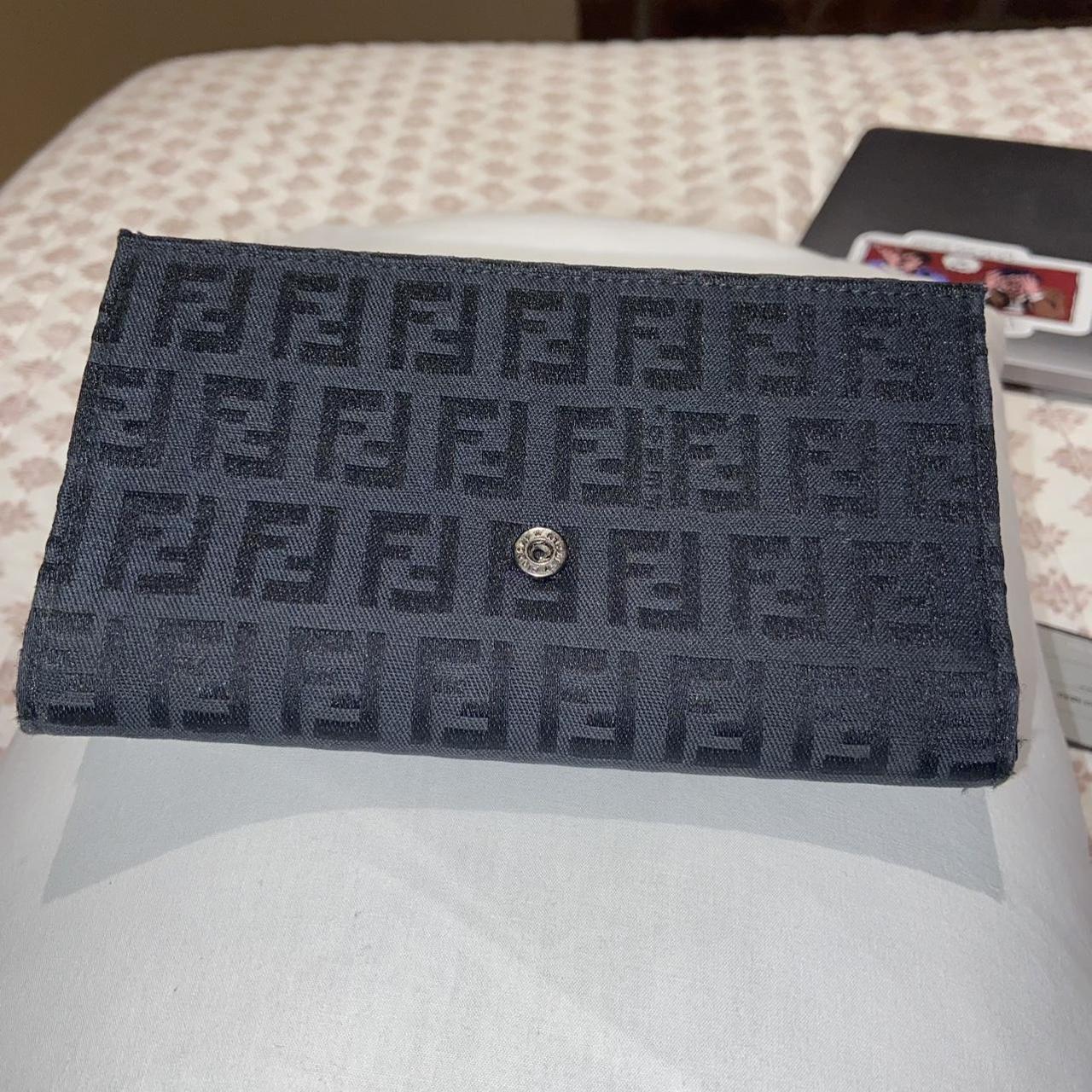 F is Fendi Wallet on Chain. Zucca Embossed - Depop