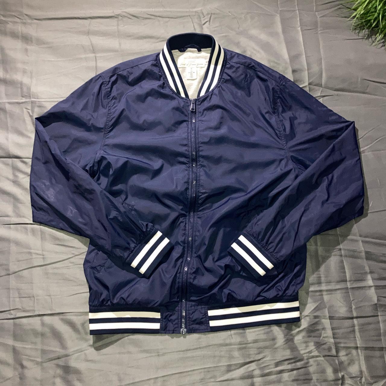 H&M Men's Grey and Blue Jacket | Depop