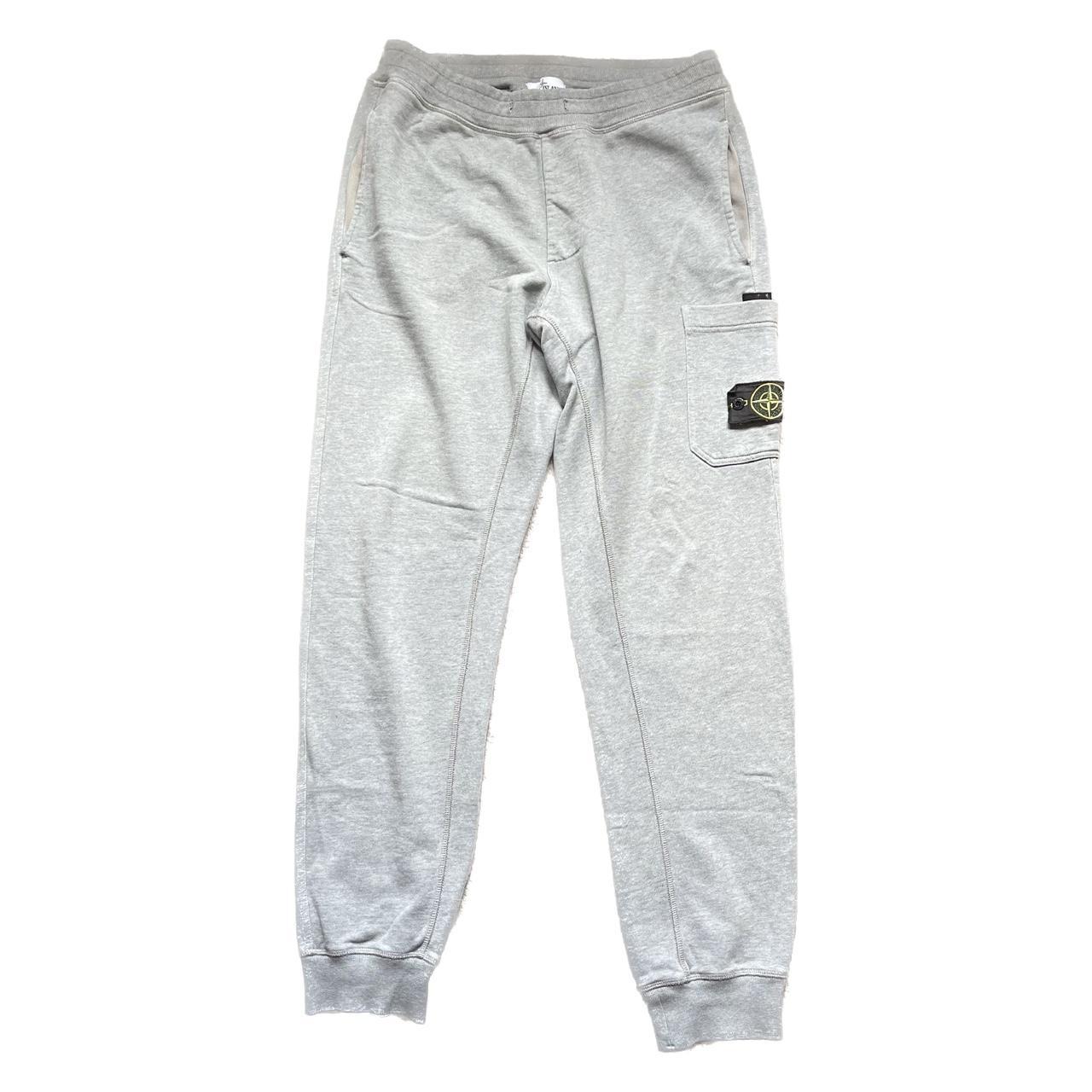 Stone Island Men's Grey and Black Joggers-tracksuits | Depop
