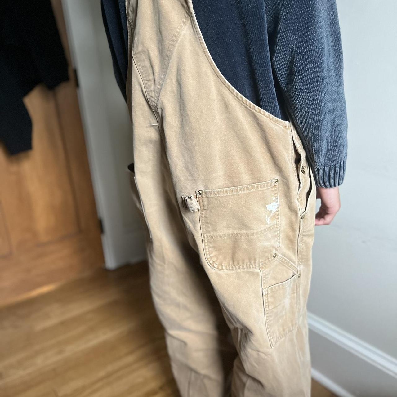 Vintage 2000s Tan Carhartt Overalls Tagged... Depop