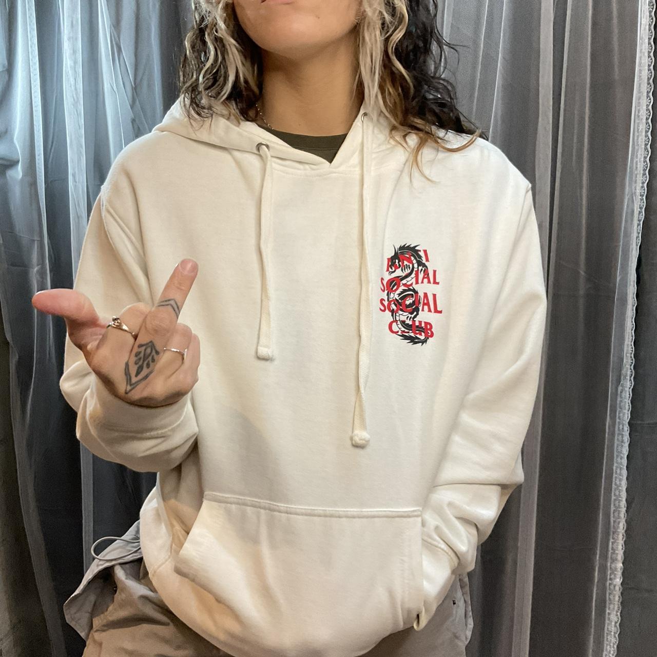 Anti Social Social Club white and red dragon