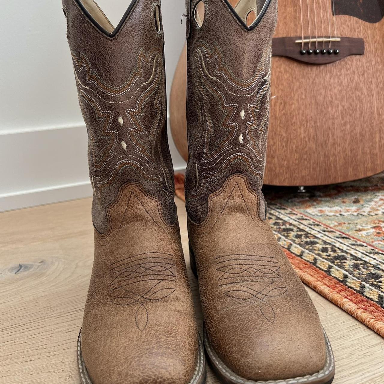 cody james square toe western cowboy boots size:... - Depop