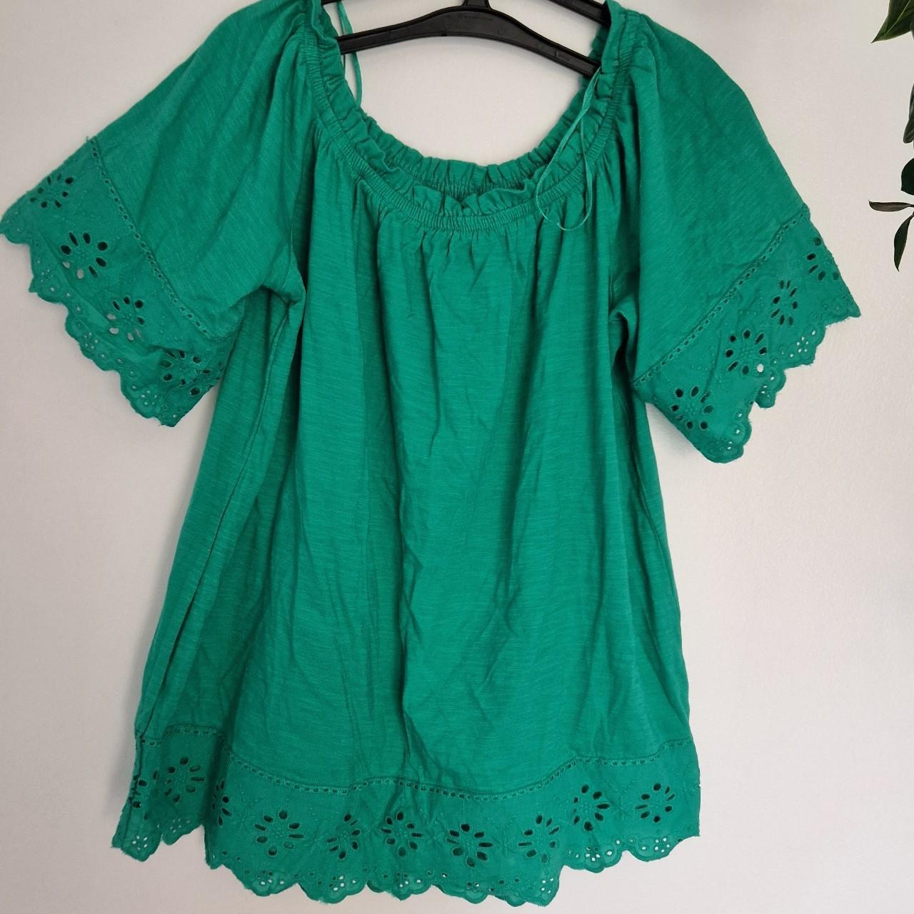 Nutmeg off the shoulder green top size 14 New with tags - Depop