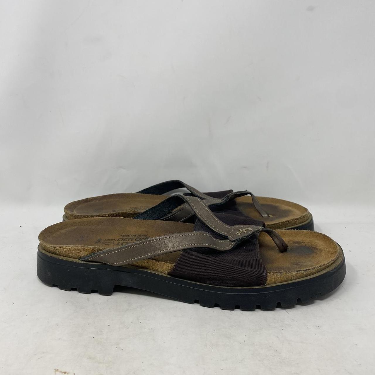 Naot Women’s Brown Leather Orion Thong Sandals Size... - Depop