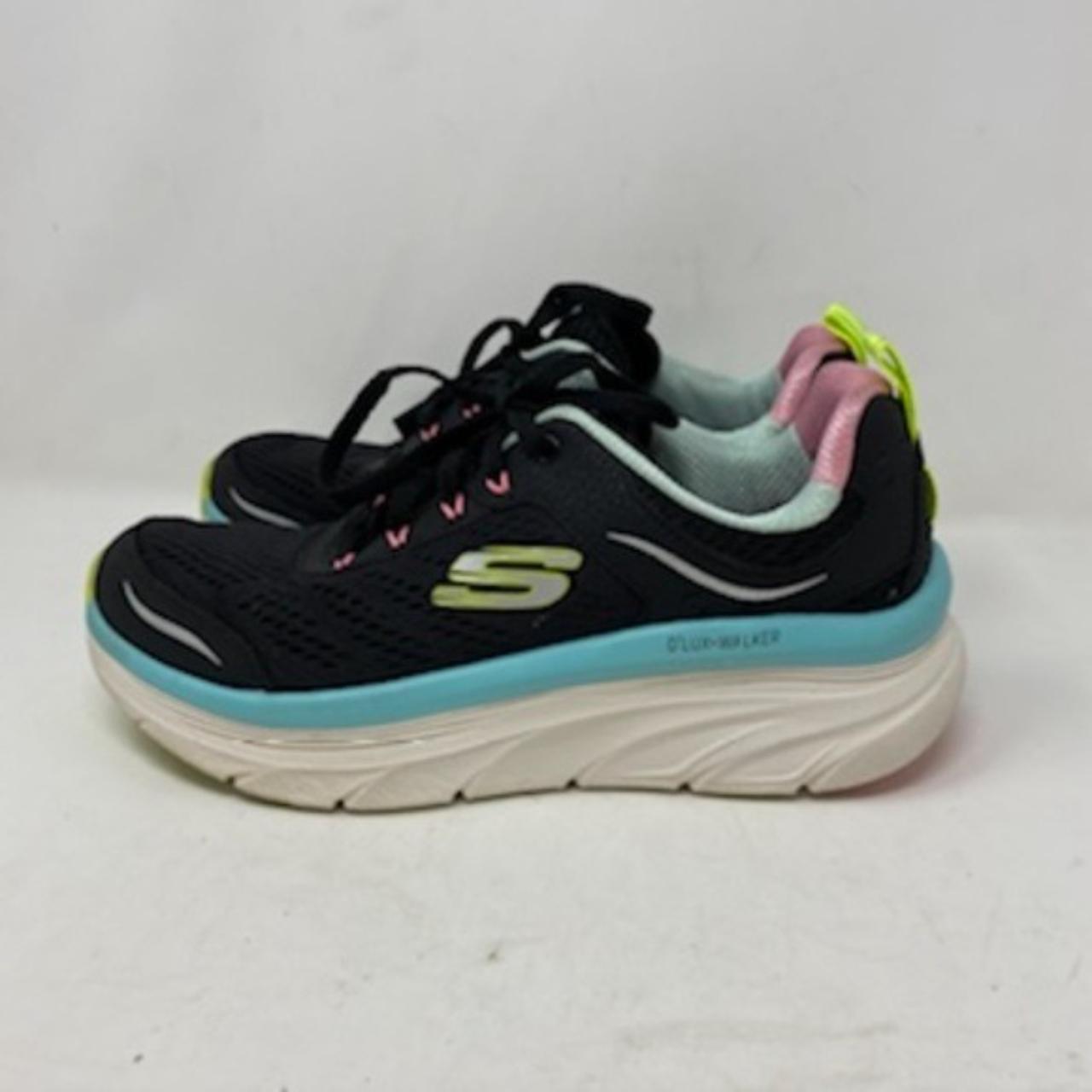 Skechers womens black tennis on sale shoes