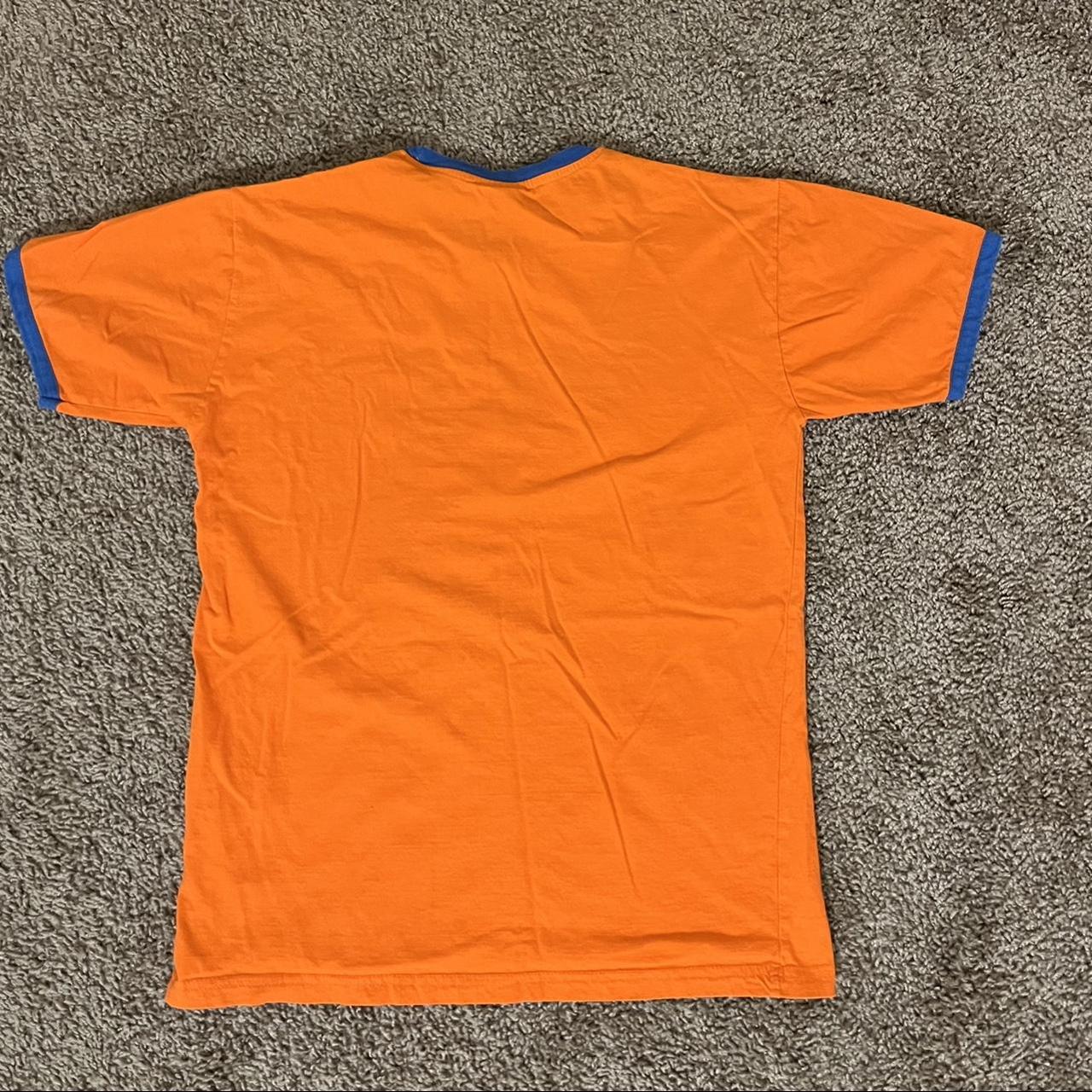 Men's Orange and Blue Tshirt Depop