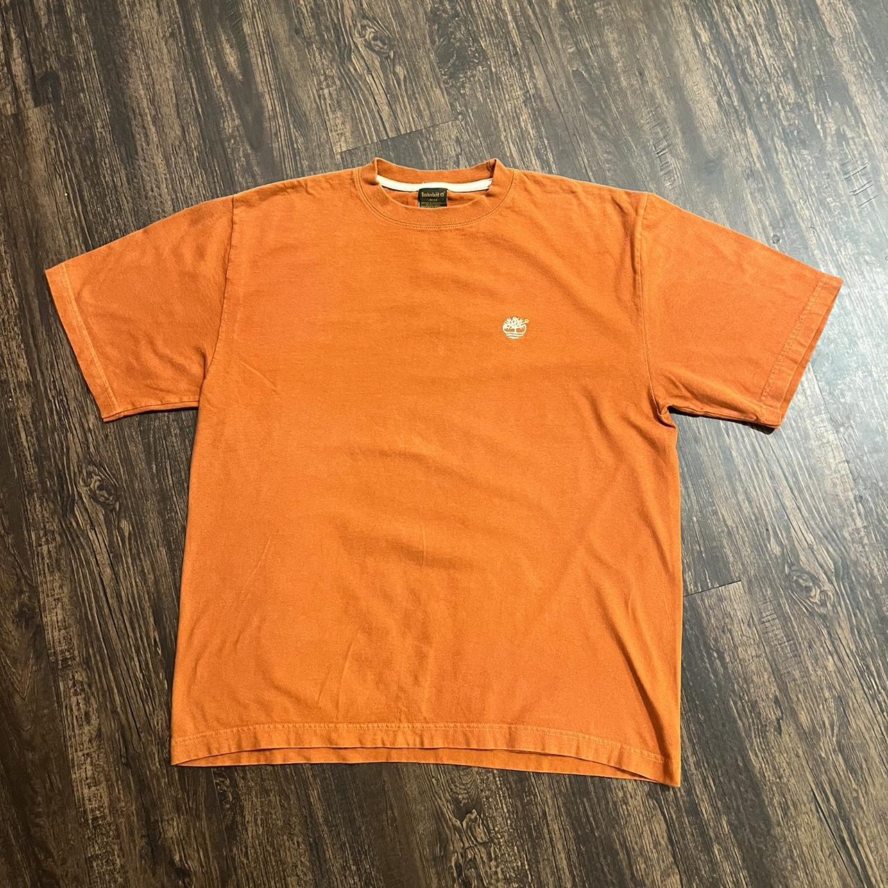 Timberland Men's Orange T-shirt | Depop