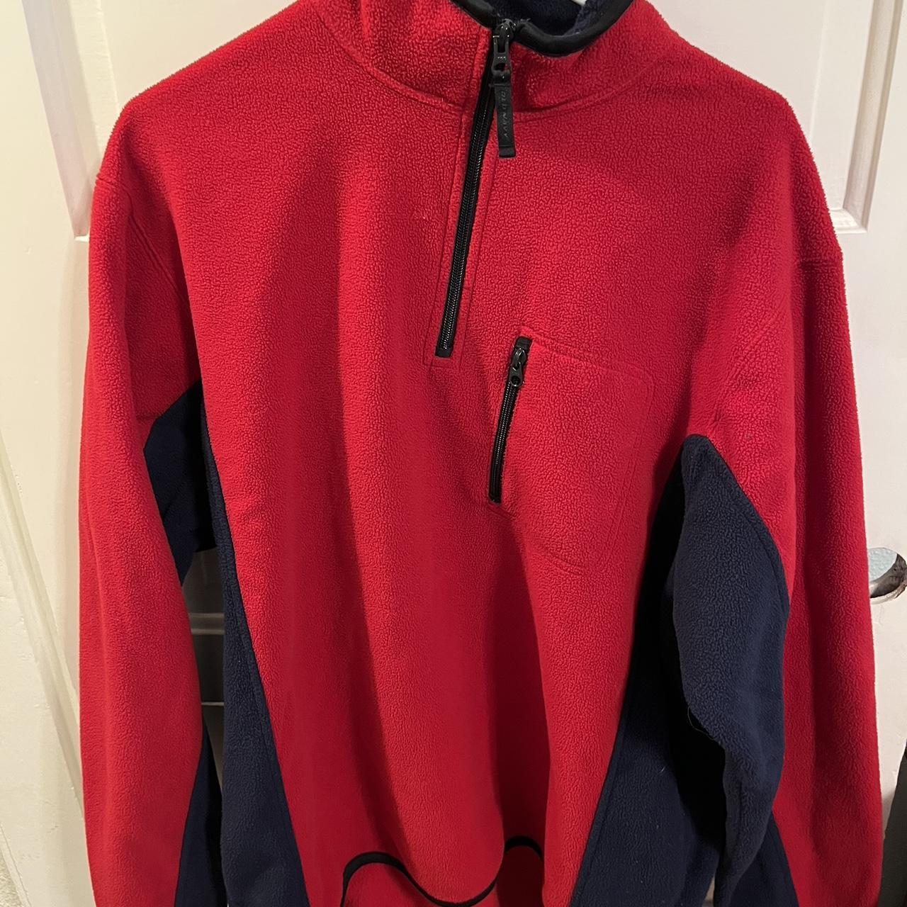 Old Navy Men's Red and Navy Jumper | Depop