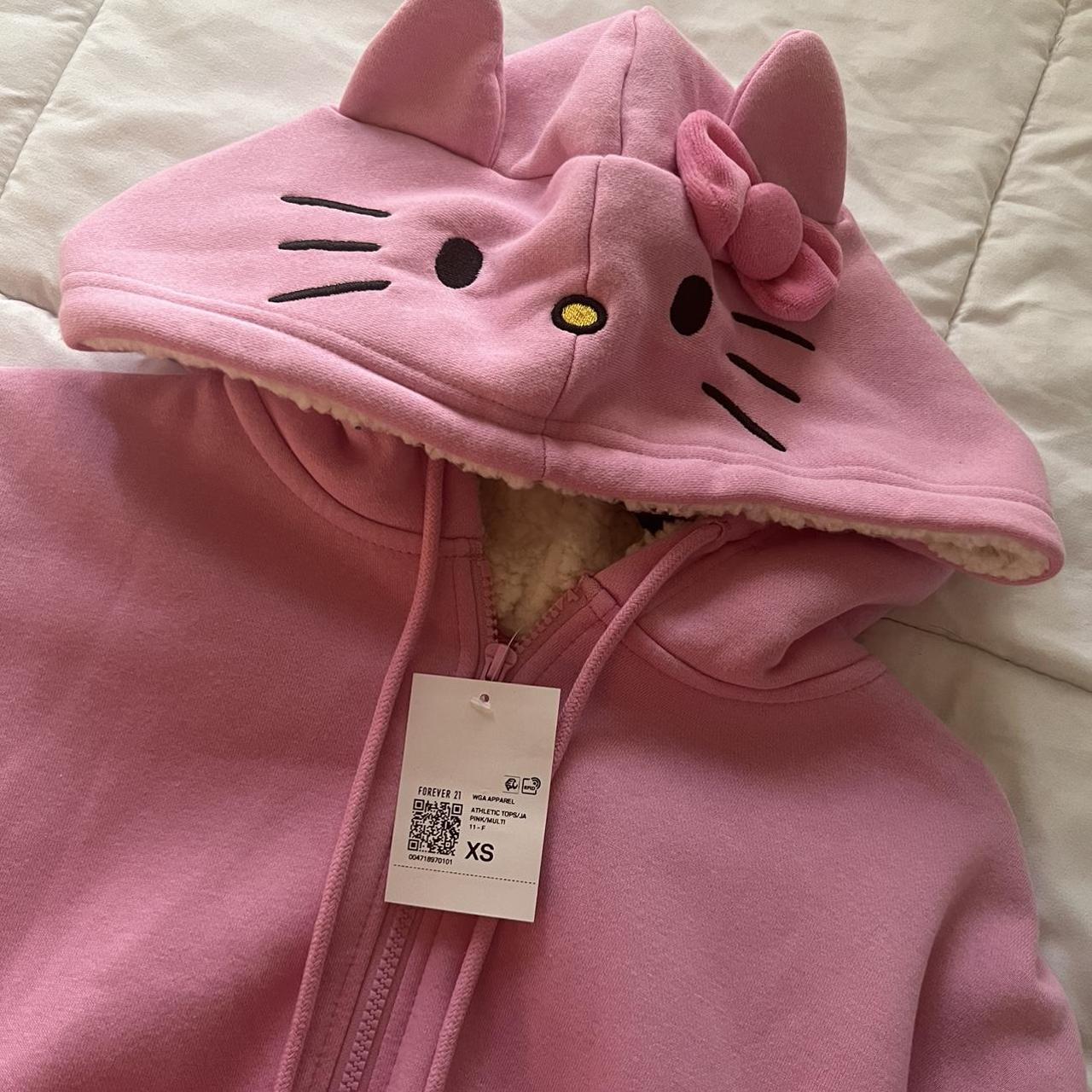 forever 21 hello kitty zip up fleece hoodie sold... Depop