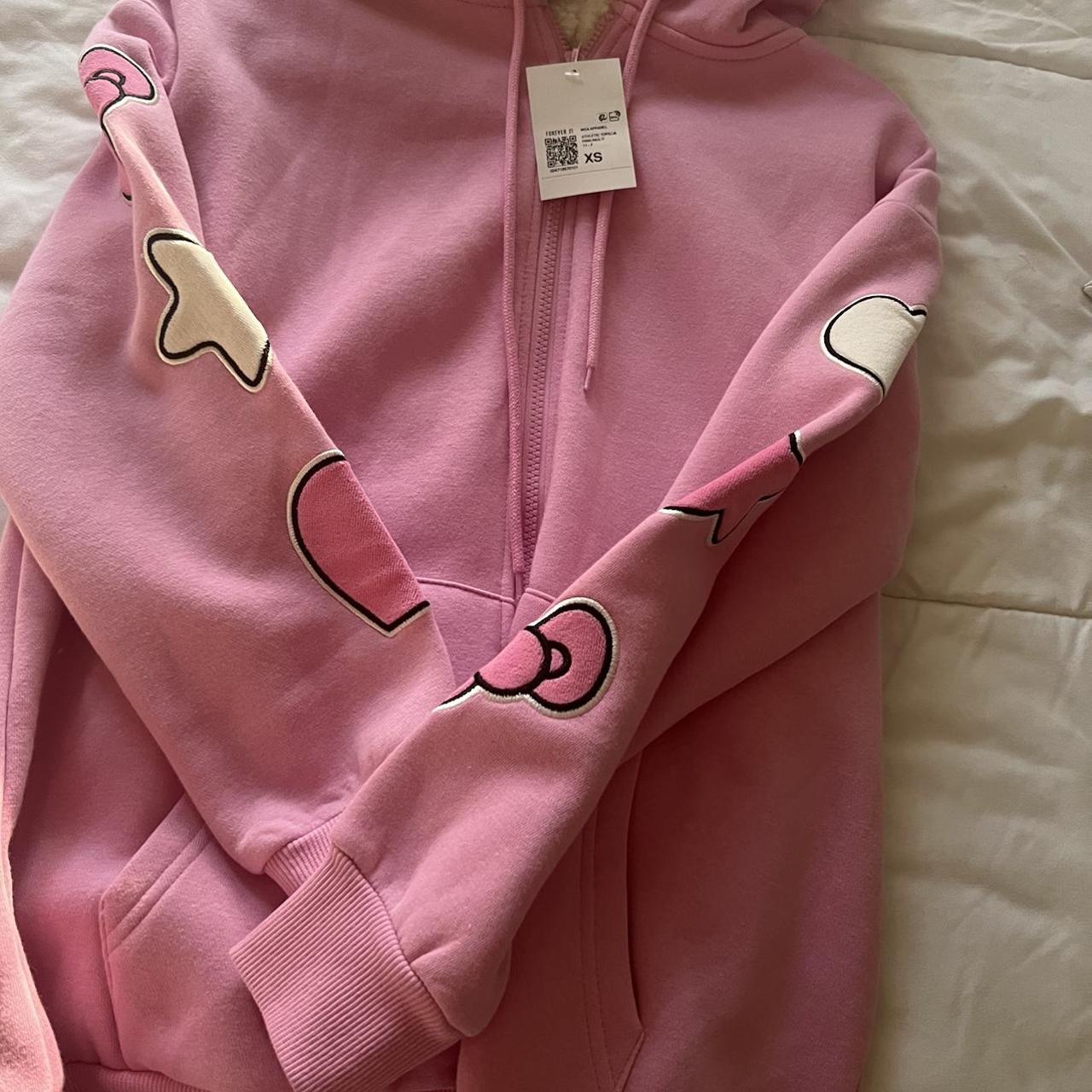 forever 21 hello kitty zip up fleece hoodie sold... Depop