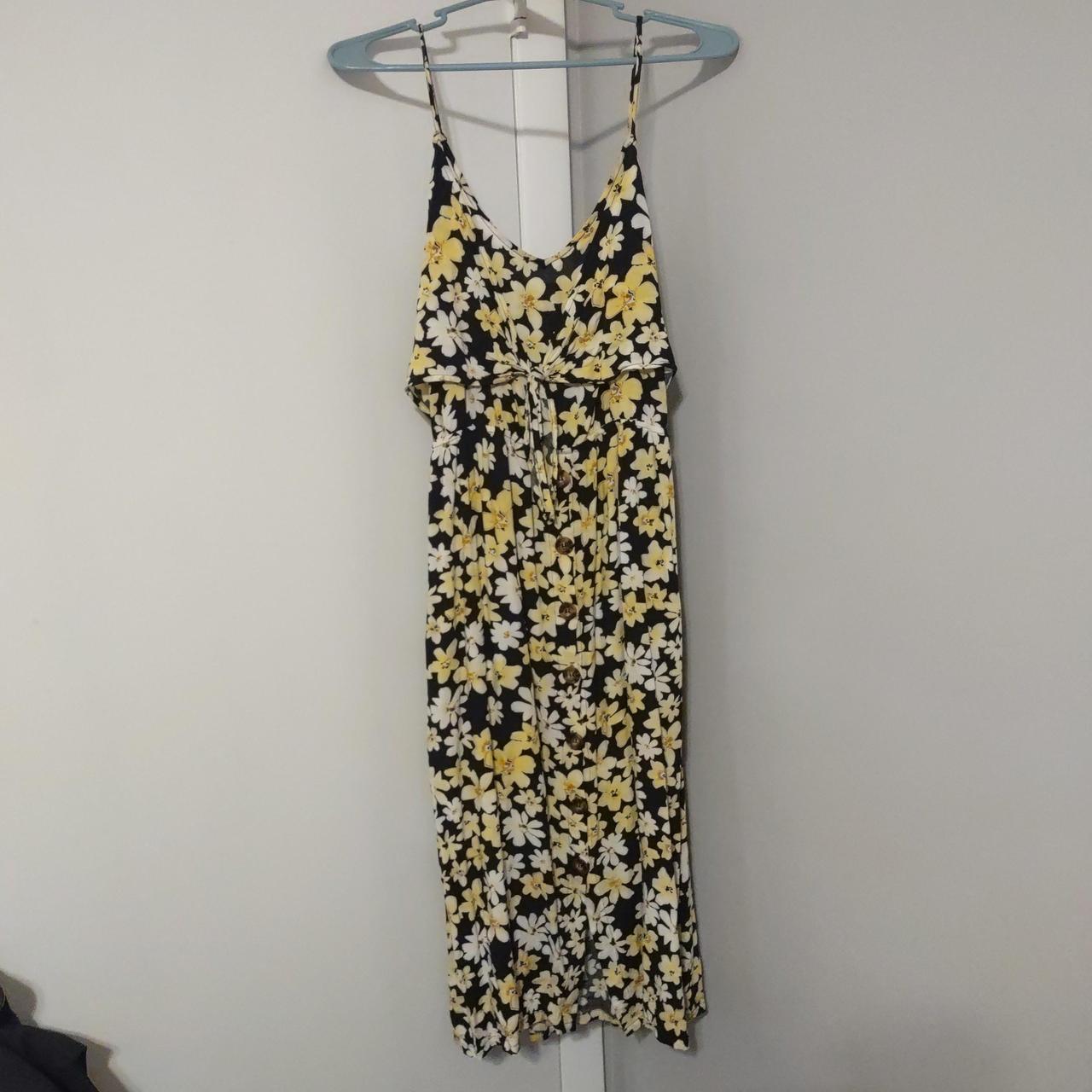 Women's Black and Yellow Dress | Depop