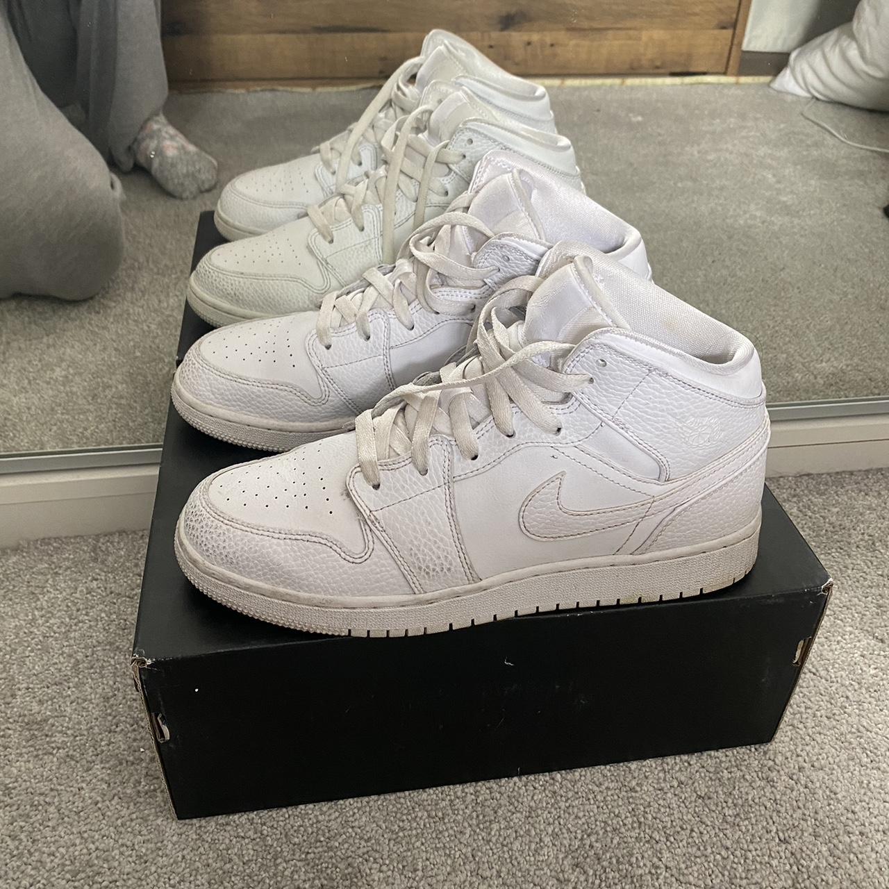 Jordan 1 mid white trainers womens best sale