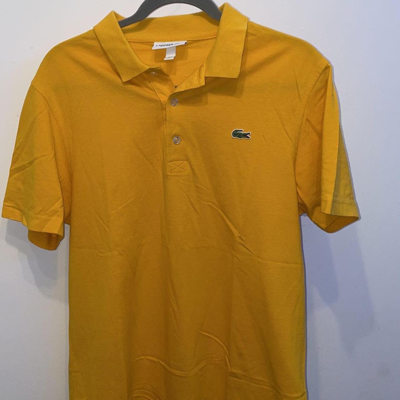 Lacoste Golf Polo Shirt Yellow Barely ever... - Depop