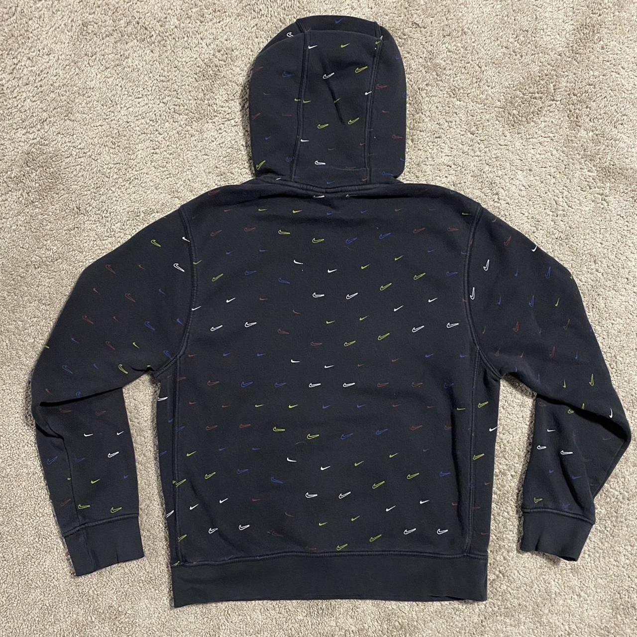 Black faded Nike All over swoosh print hoodie Depop