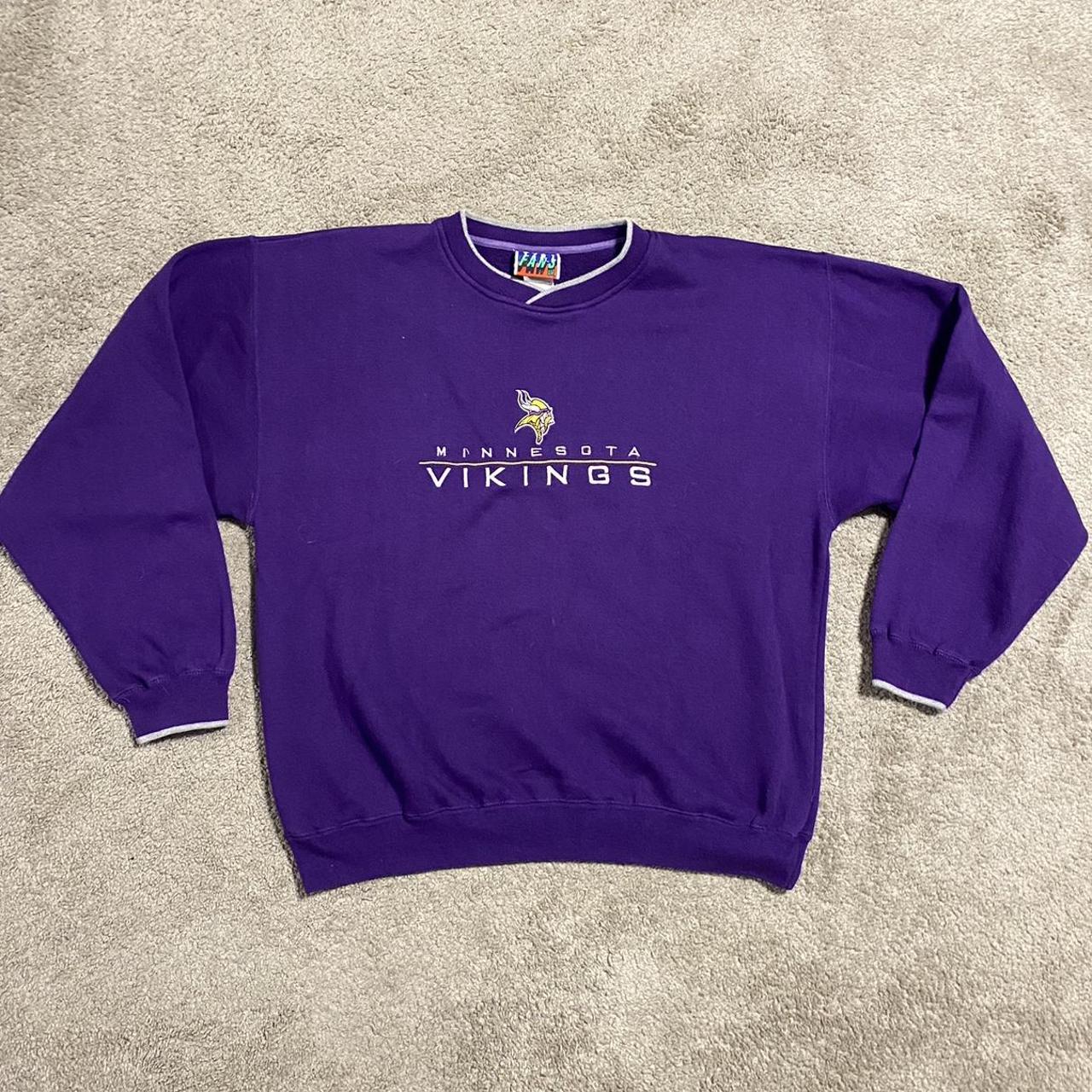 Vintage 90s Minnesota Vikings Crewneck Sweatshirt Embroidery