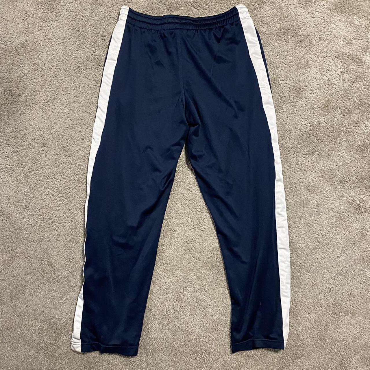 Nike 90s athletic pants. Dark Navy polyester mesh... - Depop