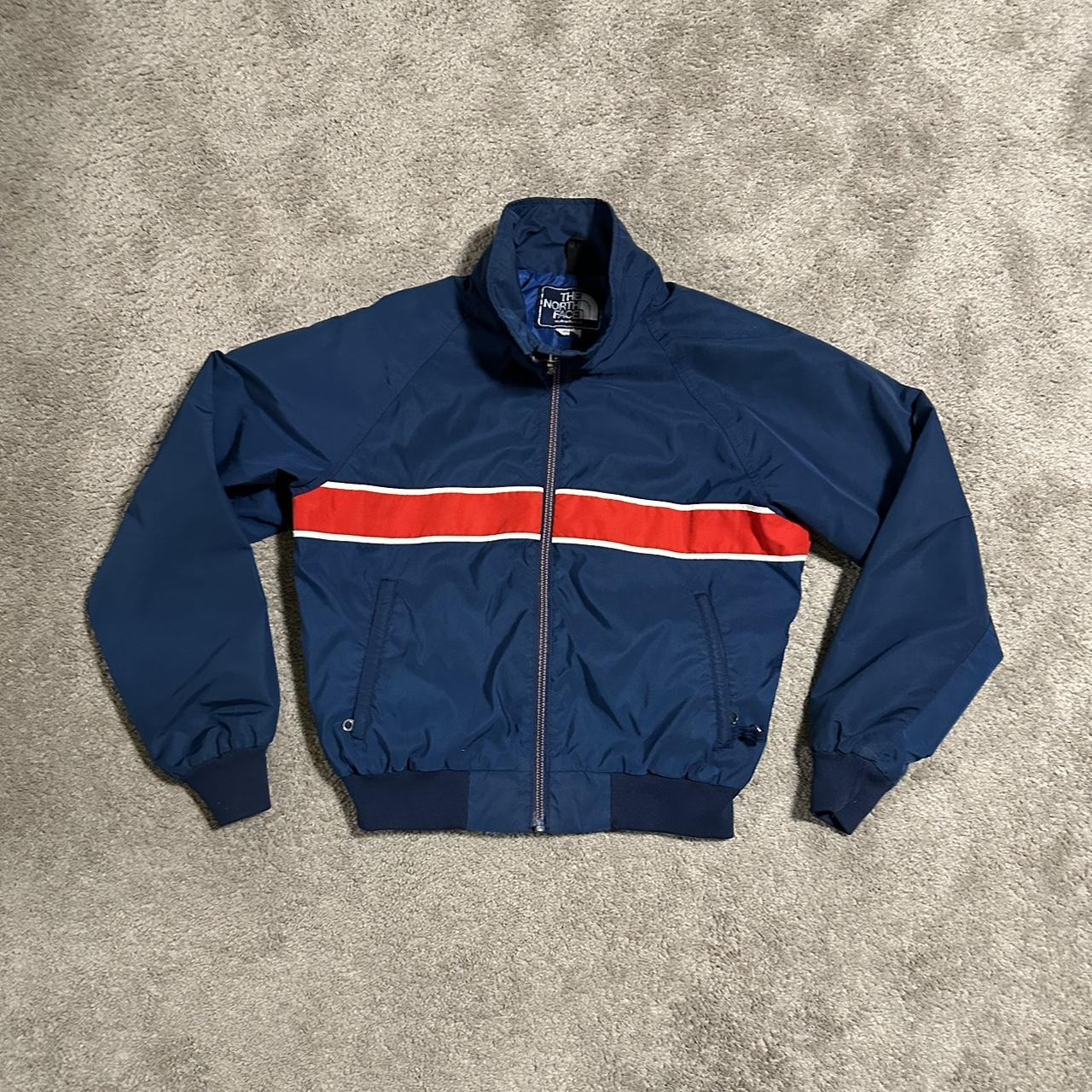 North face red clearance white and blue jacket