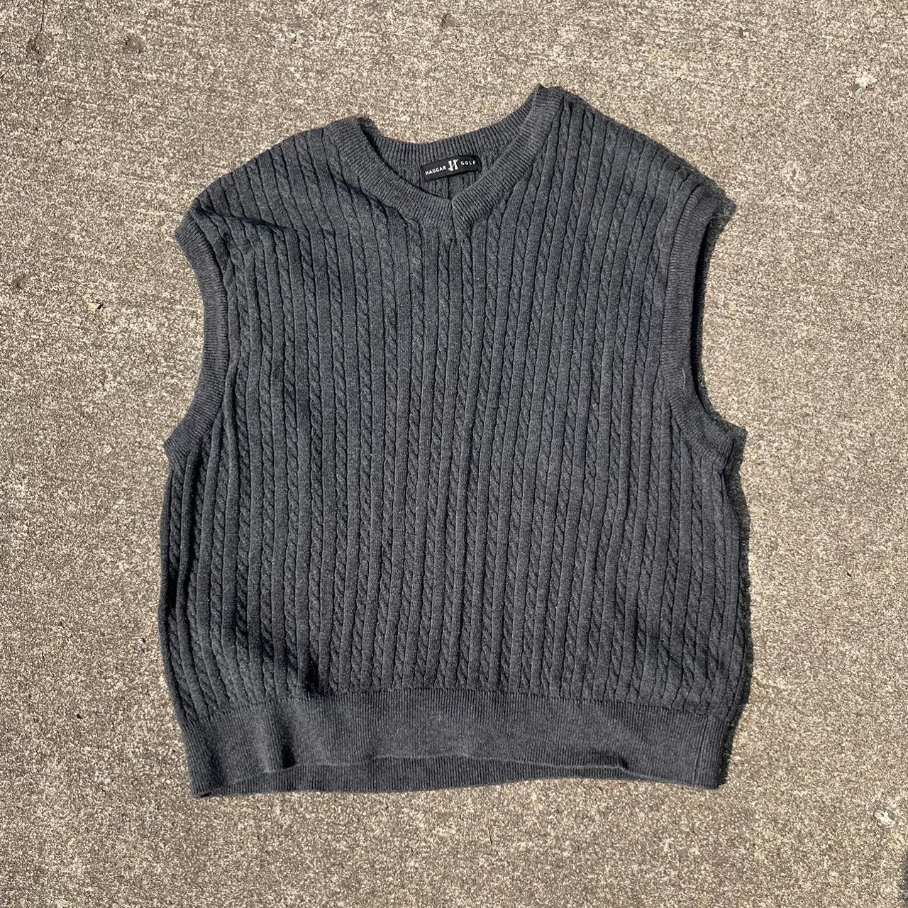 Haggar Men's Grey and Black Jumper | Depop