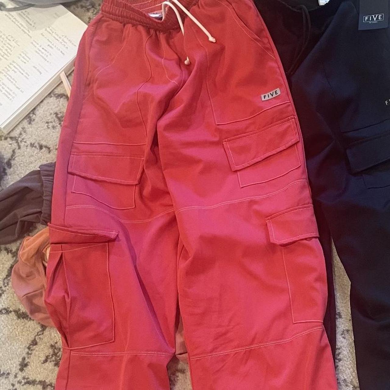 Five dancewear cargo pants the watermelon color last... Depop