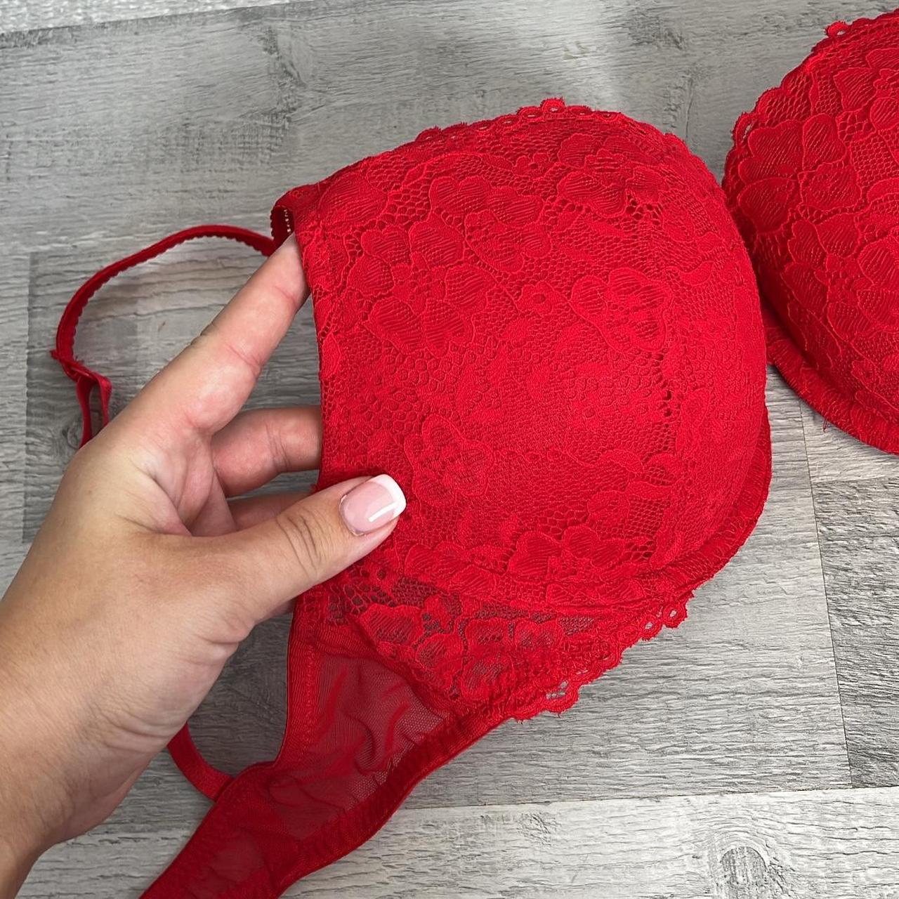 H&M Red Lace Push Up Bra New without tags. 34C. RRP... Depop