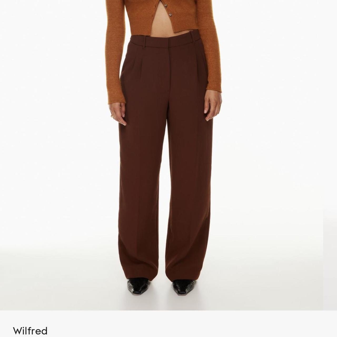 The Wilfred Effortless Pant is a high-waisted, wide leg trouser. These are  high-waisted, wide-leg trousers with front kn…