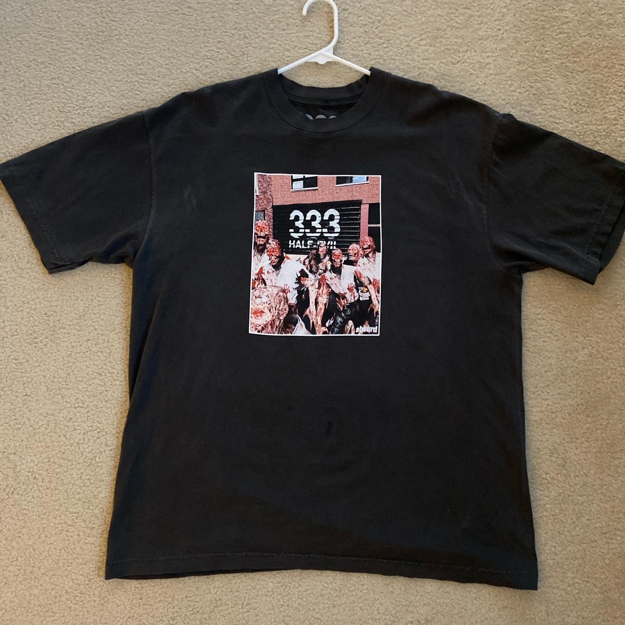 Half Evil x Absurd Zombies Tee, stains should come... Depop