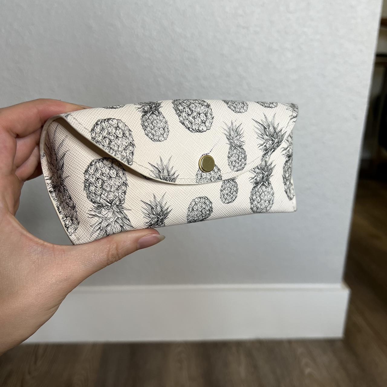 H M pineapple sunglasses case L 7in