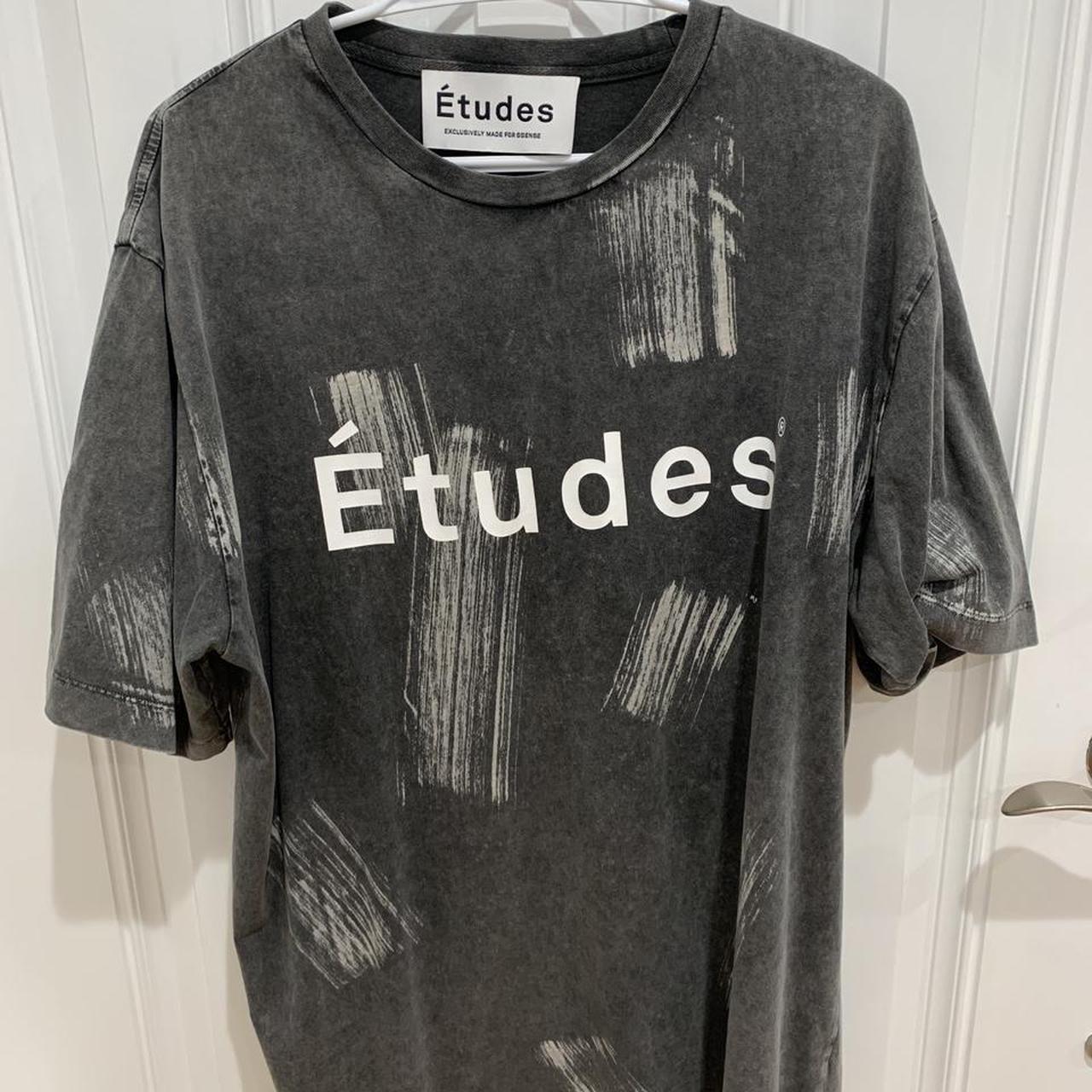 Études Men's Grey and White T-shirt