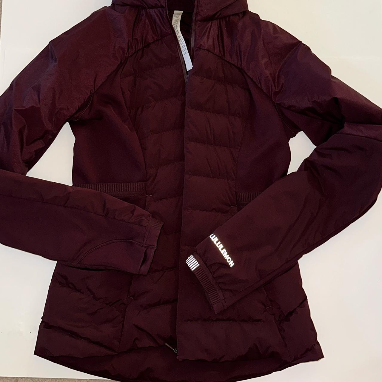 Burgundy lululemon jacket Like new bought for $198... - Depop