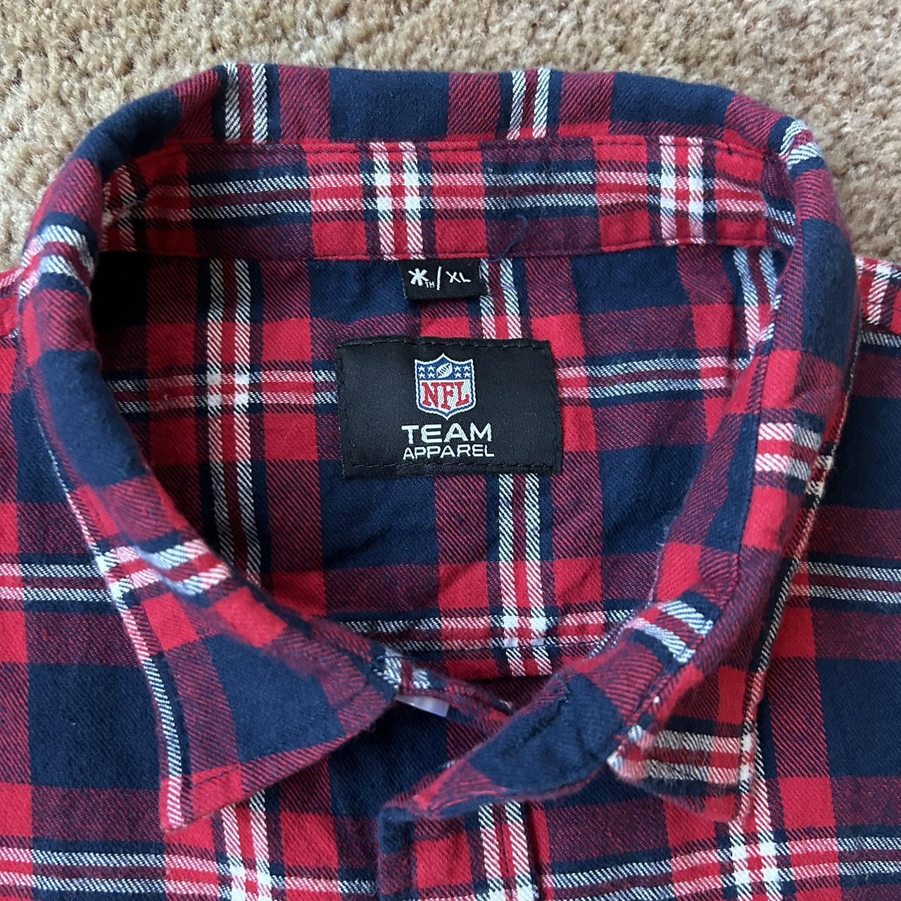 New England Patriots NFL Mens Colorblock Short Sleeve Flannel Shirt