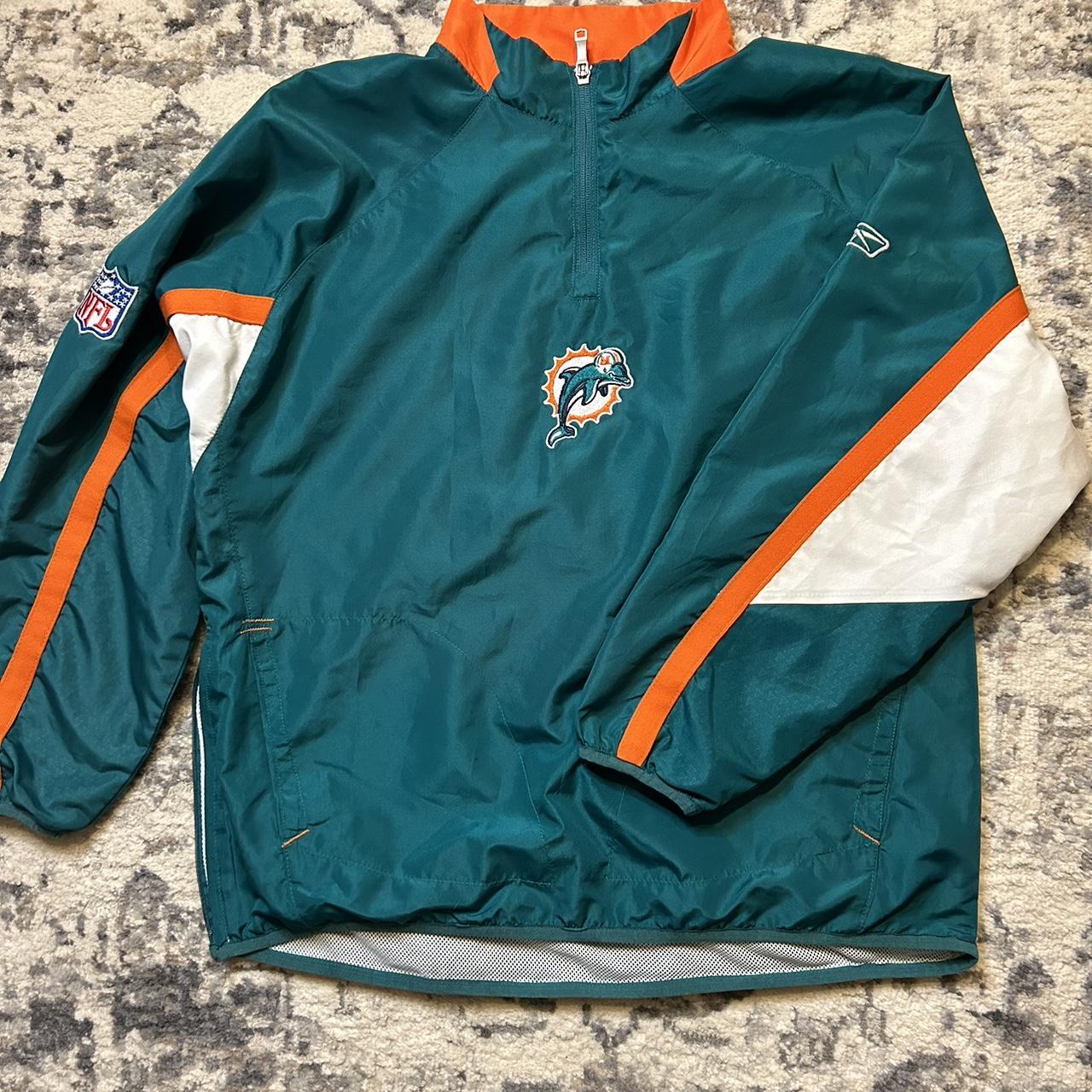 VINTAGE MIAMI DOLPHINS STARTER JACKET AUTHENTIC NFL WINDBREAKER LARGE