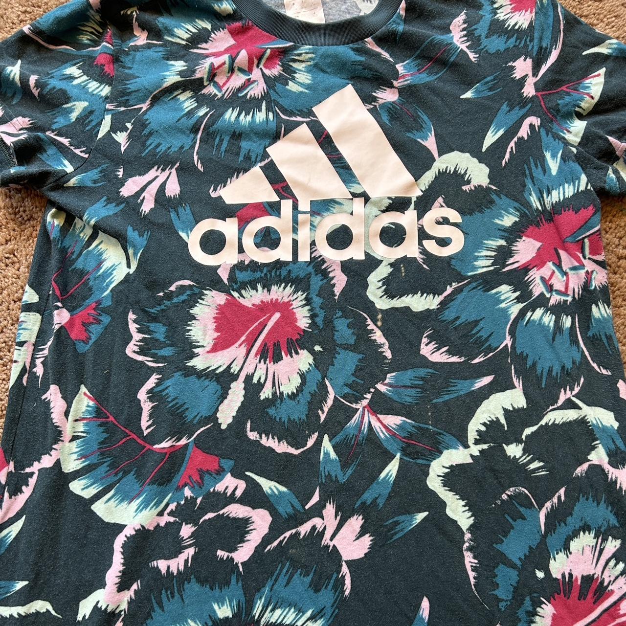 NEW Adidas x Farm Rio Floral Teal Tee Large shops