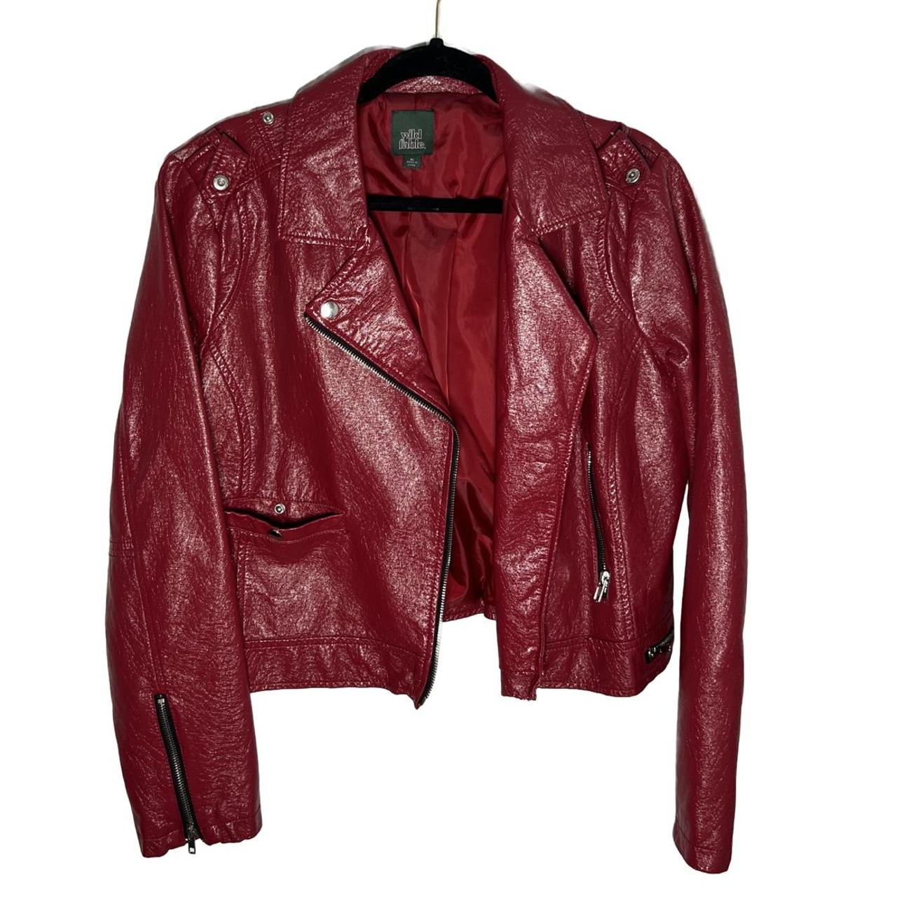 Wild fable clearance red leather jacket