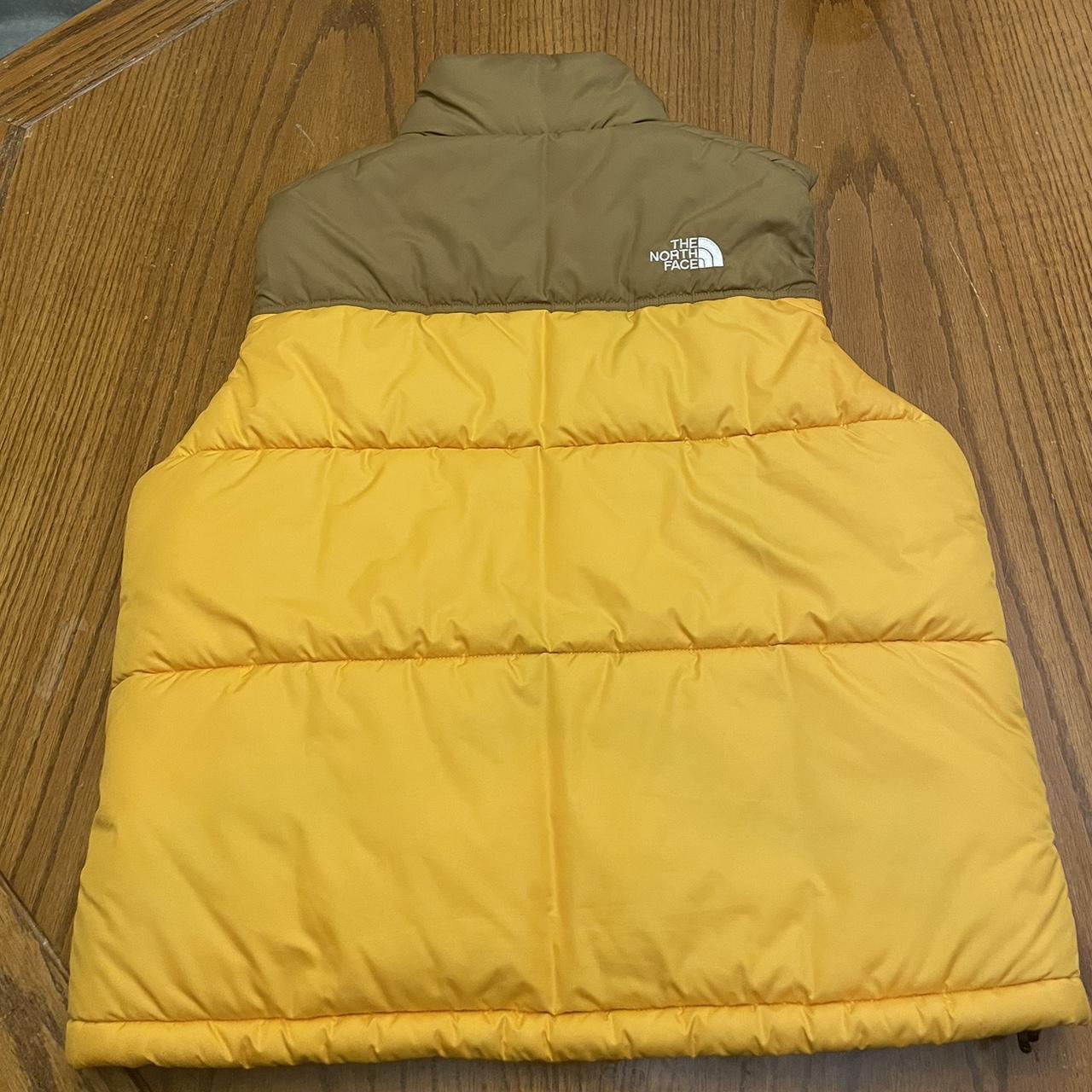 The North Face Men Puffer Vest Yellow/Brown Size... Depop