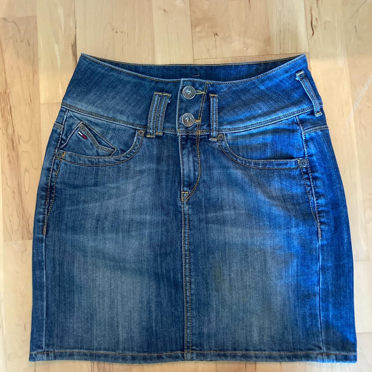 Tommy Hilfiger denim skirt Blue Waist... - Depop