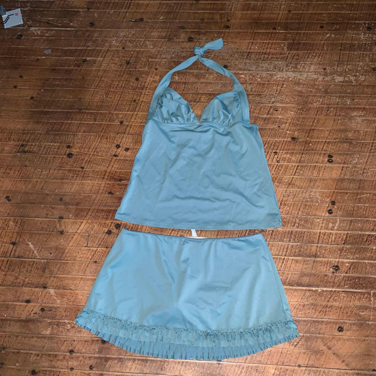 J Crew Sage Green V Neck Halter Tankini Top And Depop