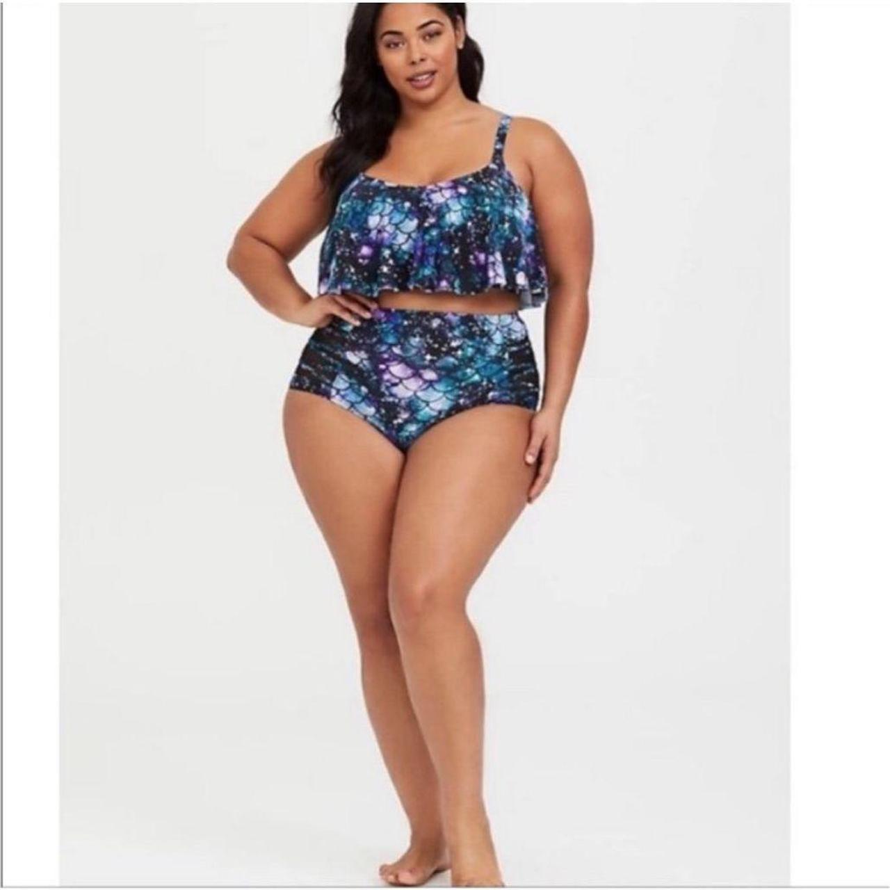 Torrid galaxy, mermaid, semi sheer side panels, Depop