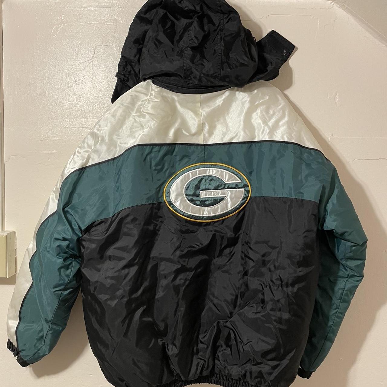 Vintage 00s Green NFL Green Bay Packers Hooded Windbreaker Jacket