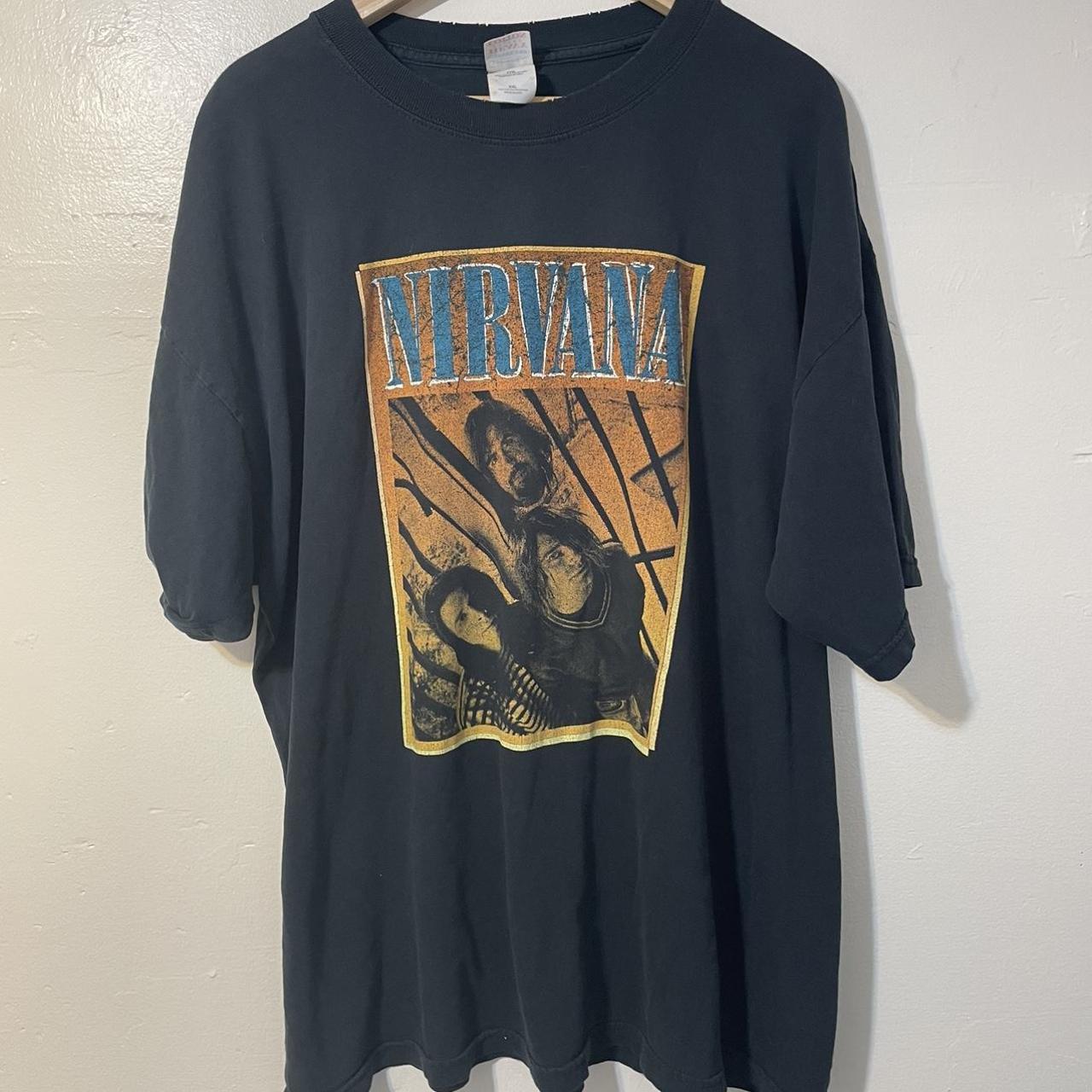 Vintage 2004 Nirvana Band Tee Faded Nirvana Shirt... - Depop